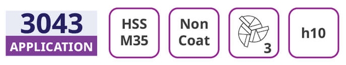 ดอกเอ็นมิล 3 เขี้ยว ไฮสปีดโคบอล (HSS M35 Co5%)