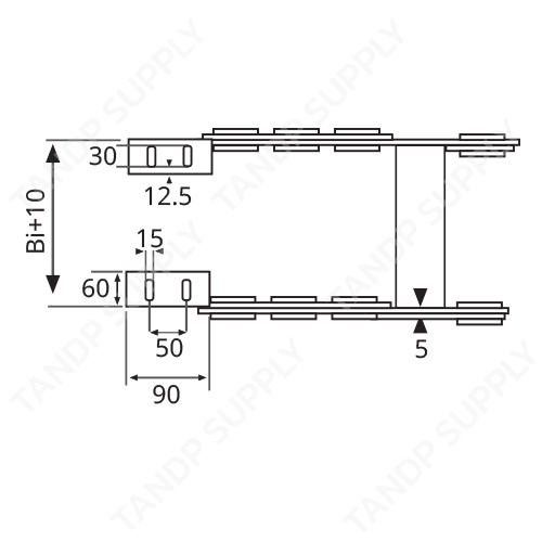รายละเอียด รางกระดูกงู รุ่น TL115 (Steel Cable Drag Chain TL115)