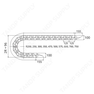 รางกระดูกงู โลหะ รุ่น TL125 (Steel Cable Drag Chain TL125 Series)
