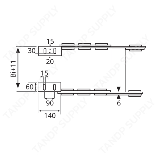 รายละเอียด รางกระดูกงู รุ่น TL155 (Steel Cable Drag Chain TL155)