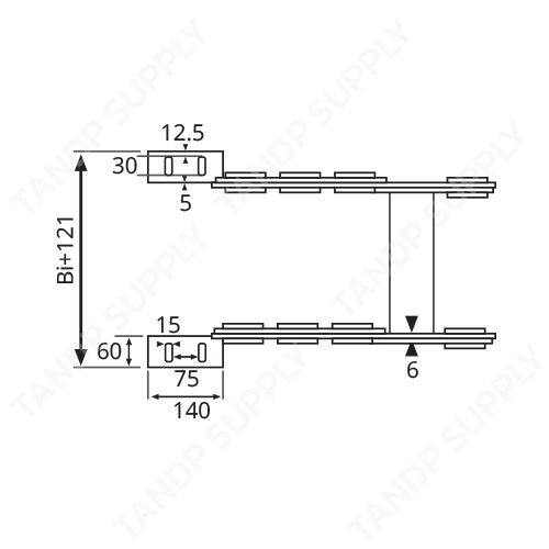 รายละเอียด รางกระดูกงู รุ่น TL155 (Steel Cable Drag Chain TL155)
