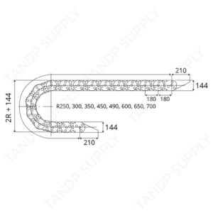 รางกระดูกงู โลหะ รุ่น TL180(Steel Cable Drag Chain TL180 Series)