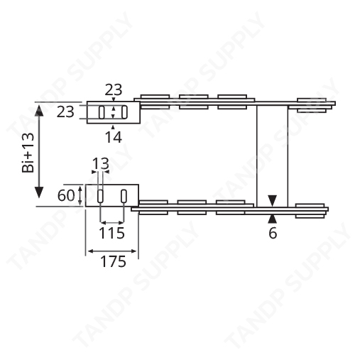 รายละเอียด รางกระดูกงู รุ่น TL180 (Steel Cable Drag Chain TL180)