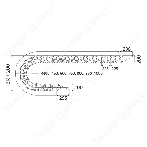 รายละเอียด รางกระดูกงู รุ่น TL225 (Steel Cable Drag Chain TL225)