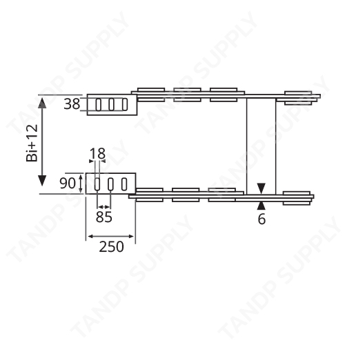 รายละเอียด รางกระดูกงู รุ่น TL225 (Steel Cable Drag Chain TL225)