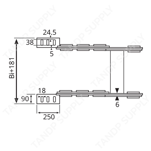 รายละเอียด รางกระดูกงู รุ่น TL225 (Steel Cable Drag Chain TL225)