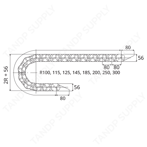 รายละเอียด รางกระดูกงู รุ่น TL80 (Steel Cable Drag Chain TL80)